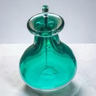 HAND BLOWN BEAUTIFUL GREEN GLASS PERFUME BOTTLE WITH GLASS STOPPER.  ART GLASS — photo 2