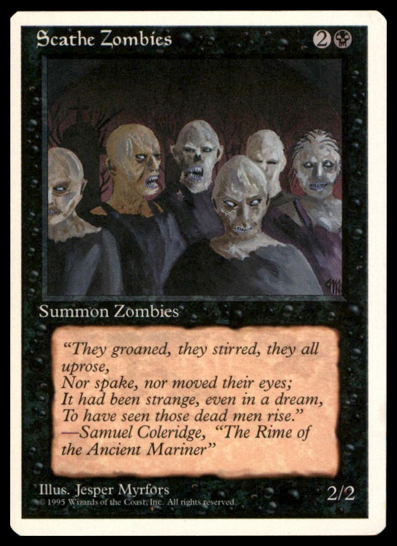 Scathe Zombies Common Fourth Edition Magic: The Gathering Lightly Played