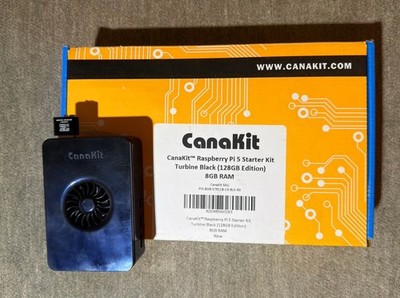 CanaKit Raspberry Pi 5 Starter Kit 8GB RAM (128GB Edition)   Turbine Black   New