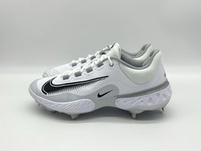 Nike Alpha Huarache Elite 4 Low Men's Size 10 White Metal Cleats FD2745-100