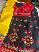 Indian Diwali Gujarati Ghagra Lehanga Choli Blouse Dupatta Dress Outfit