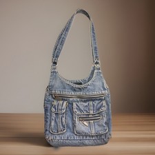 VTG Y2K Denim Bag BOHO Shoulder Denim Jean Pu...