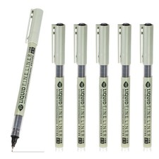 Fineliner Pens, 6 Pcs Black 02 0.3mm Fineliner Marker Waterproof Ink Pen