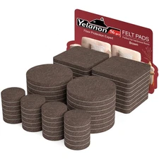 Premium Felt Furniture Pads - 56 Pcs for Chair Legs, Floor Protectors