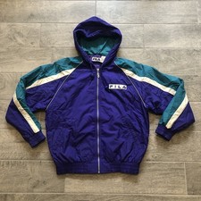Vintage 90s Fila Windbreaker Colorblock Retro Jacket Full Zip Adults Size S