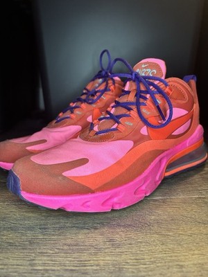Nike Air Max 270 React Pink Orange Purple Cushioned Men's Sneakers Low Top