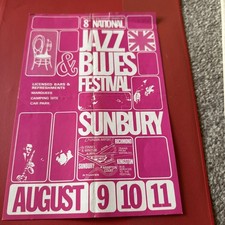 1968 Sunbury Jazz Blues Festival Flyer – Jeff Beck, Joe Cocker, T Rex, Traffic