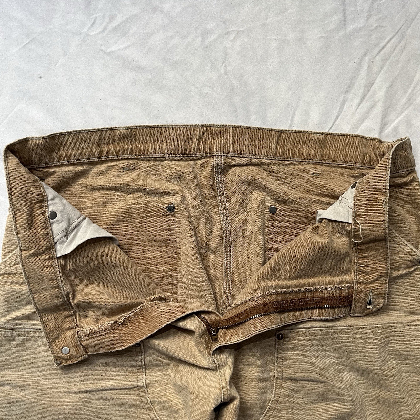 CARAHARTT B01 USA Made Men’ 38x30 Brown Duck Canvas Double Knee Carpenter Pants  thumbnail 5