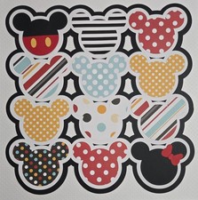 Mickey  Minnie Mouse Mat 11"x11". Scrapbook, Card Making Paper Piecing