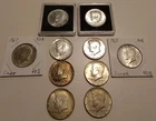 10 Kennedy Half Dollars 40% Silver Circulated And UNC Mixed 1.479 Troy Oz ASW