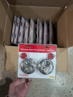Stainless Steel Disc PADLOCK - Twin Set, CubeSmart CS-972, Lot Of 10 Packages