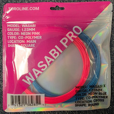 Toroline Wasabi Pro Hybrid  17 Gauge 1.23mm Tennis String Set Pink/Blue