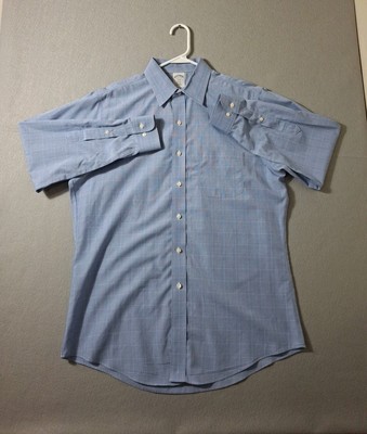Brooks Brothers Regent Dress Shirt Mens 16 33 Blue Button Up Business Preppy 