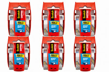 6 pack 3M Scotch Heavy Duty Shipping Packaging Tape Dispenser 1.88 in x 27.7 Y