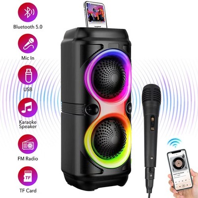 200W Tragbarer Bluetooth 5.0 Lautsprecher LED Subwoofer Musikbox Boombox Party