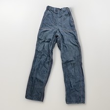 VTG 40s 50s Sanforized dark wash Side Zip Denim Jeans 22 blanket lined workwear