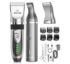 oneisall 2 in 1 Pet Cat Dog Grooming Kit - Quiet Cordless Dog Grooming X2 N5