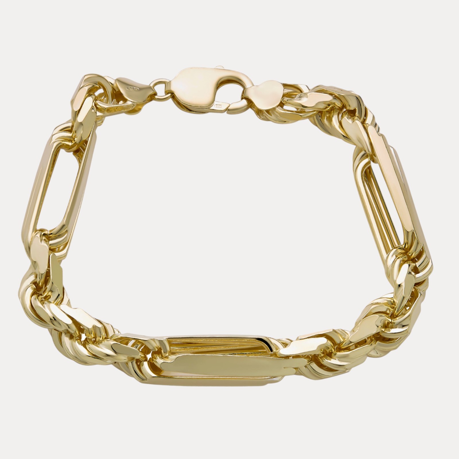 10mm Figarope Milano Bracelet - Solid 925 Sterling Silver Or 14k Gold Vermeil