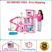 Barbie Dreamhouse, 75+ Pieces, Pool Party Doll House with 3 Story Slide