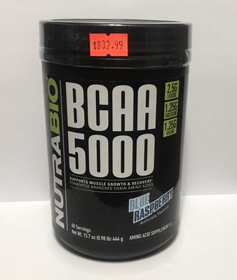 BCAA 5000 - Blue Raspberry - 15.7 oz (NutraBio)