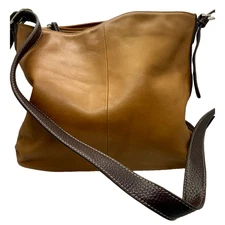 Great American Leatherworks Vintage Purse Brown Leather Bag with Buckle Strap