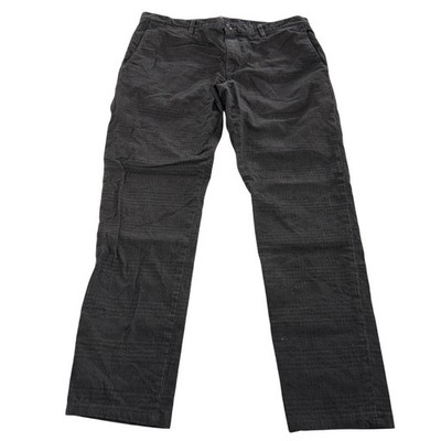 Alberto Pants Mens 33x28 Charcoal Gray Rob Slim Fit Cotton Smart Check Chino