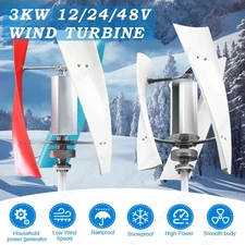 3000W Wind Turbine Generator 3 Blades 12V 24V 48V Windmill Power W/ Controller