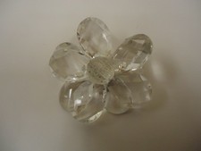 Designer Fashion Pendant 2 1/4in Diameter Flower Faux Glass Female Adult Clear