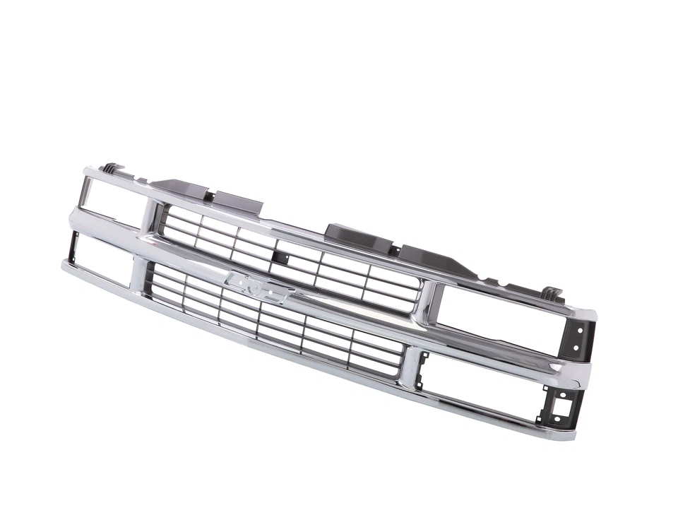 Chrome Grille w/Black Insert For 94-99 Chevy C/K Pickup Suburban Tahoe Blazer Foto 3 de 4