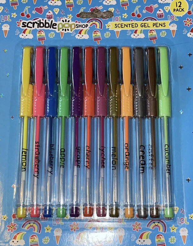 Scented Gel Pens Coloured Smelly Pens Set Of 12 Fast And Free Delivery