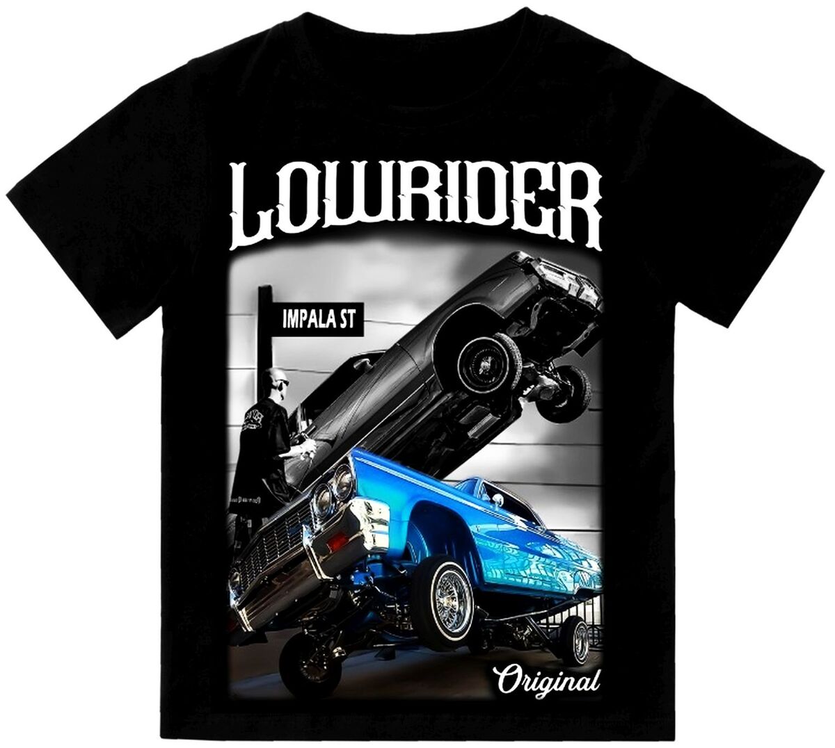 Low Rider Original Blue Impala 64 T-Shirt Print On Shaka Low Rider Original Blue Impala 64 T-Shirt Print On Shaka