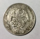 1894 Zs FZ Mexico 8 Reales KM#377.13 Silver Crown size w/ Chop Marks Nice !