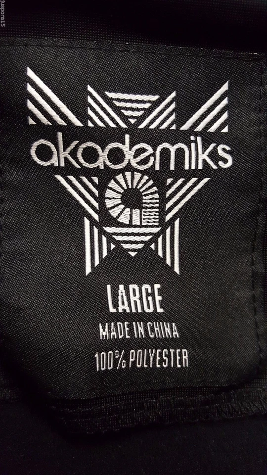 Akademiks Мужская куртка пальто размер L большой черный белый логотип - Изображение 2 из 4