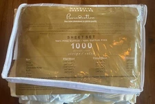 DISCONTINUED WAMSUTTA DREAM  ZONE 1000TC PIMA COTTON QUEEN SHEET SET SOLID IVORY