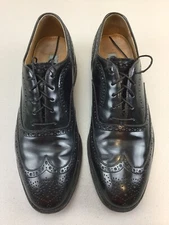 Men's JOHNSTON & MURPHY Black Leather Dress Shoes Oxford Lace-Up Size 11