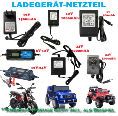 SK-STORE KaSul®| Ladekabel / Charger 6V - 12V -24V für Kinder Auto Motorrad Quads GoKarts