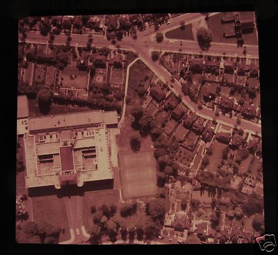 VINTAGE Magic Lantern Slide WATFORD TECHNICAL COLLEGE ARIEL VIEW CIRCA 1950