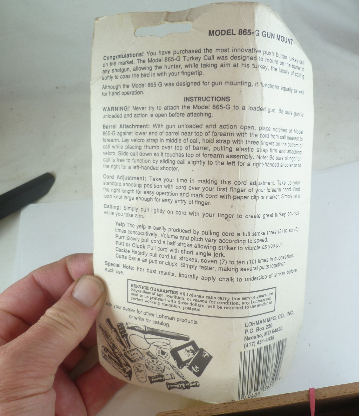 Lohman Gun Mount Turkey Call Model 865G eBay