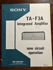 Sony TA-F3A Integrated Amplifier Amp New Circuit Operation Original Genuine OEM