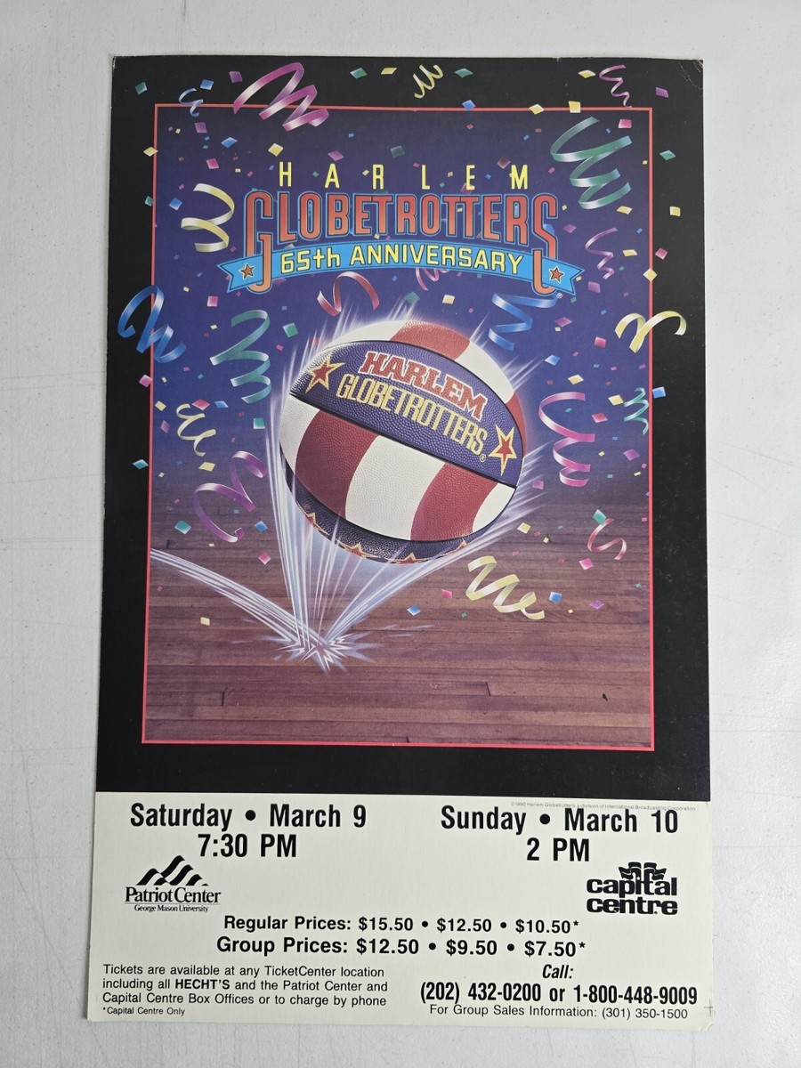 19A1990 Harlem Globetrotters 65th Anniversary Poster March 9-10