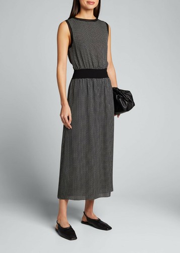 425 NEW THEORY Diamond Print Silk Dress 