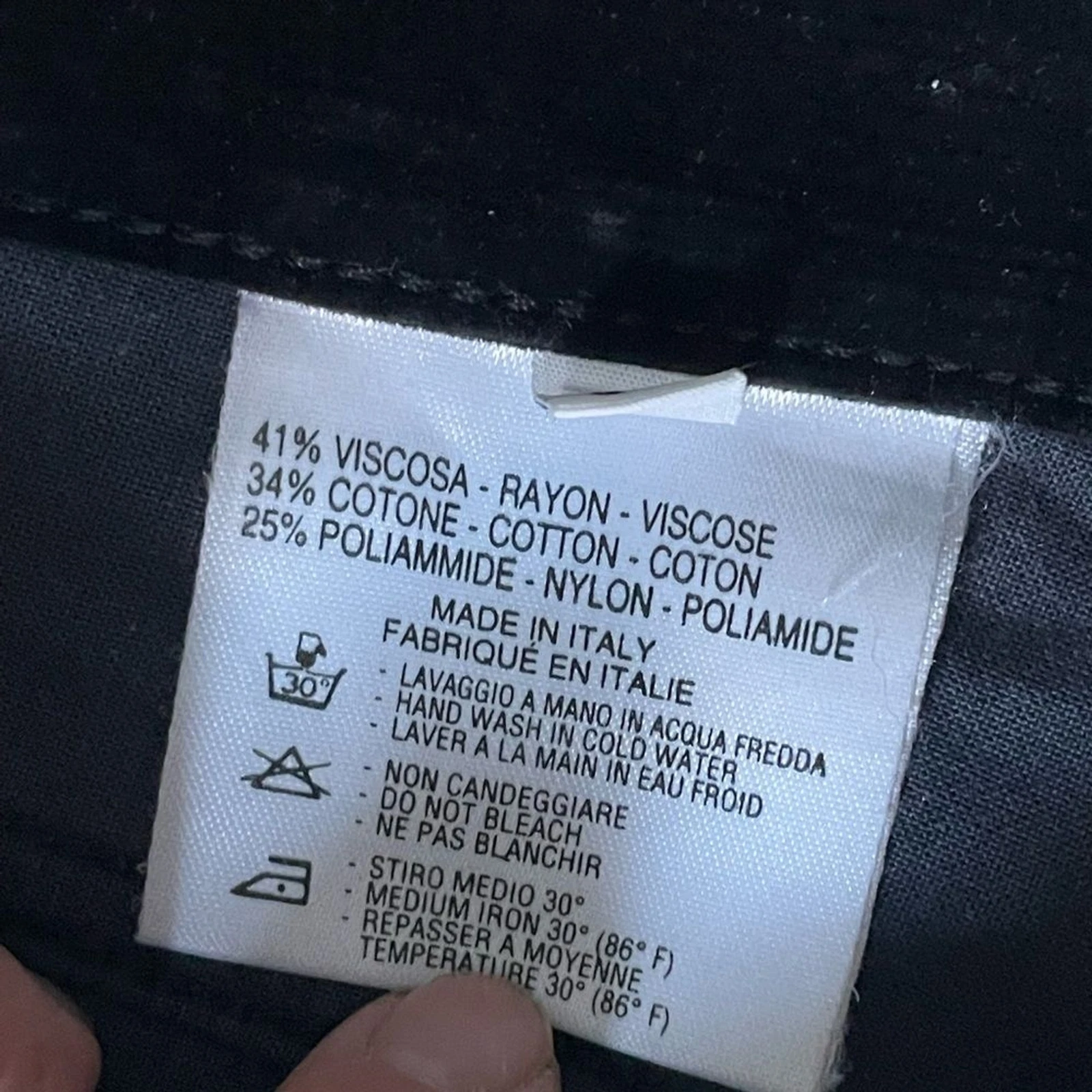 Pantalone Versace Classic anni 90 in velluto a coste nero 34" vita 32" cucitura interna