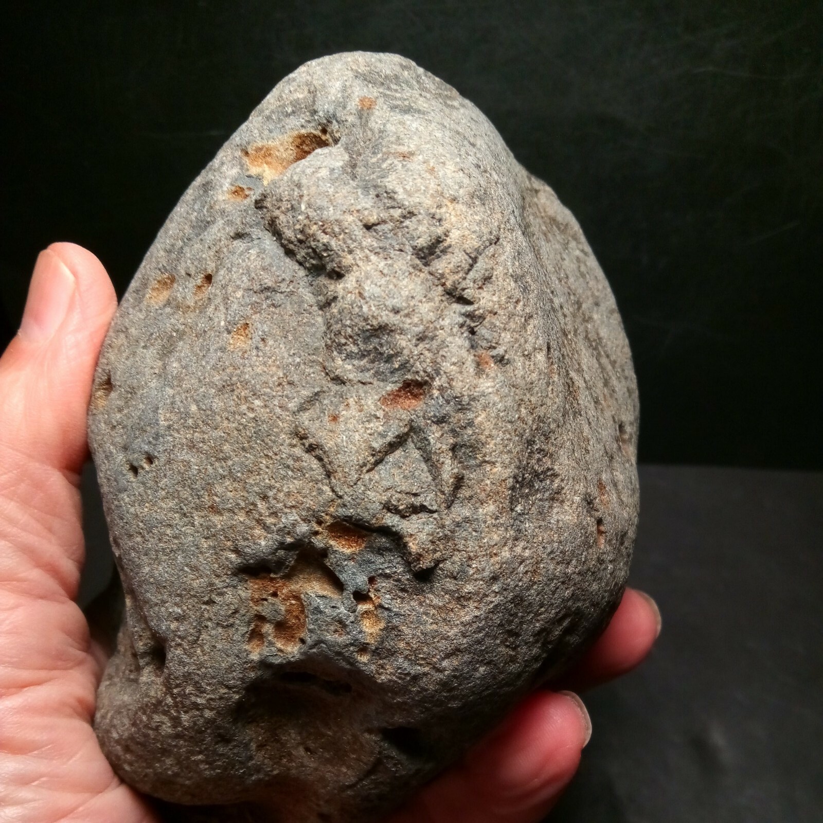 Prehistoric Paleo-American rock art sculpture multi tool.