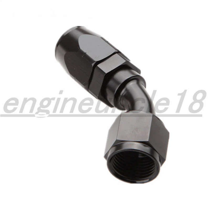 AN4 AN6 AN8 AN10 45 Degree Swivel Fuel Oil Air Gas Line Hose End Fitting Adaptor - Image 4 of 4