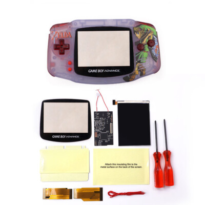 8 Colors Mod IPS V2 Backlight Screen Set For Game Boy Advance GBA - Zelda Case
