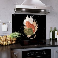 Glass Splashback Kitchen Tile Panel Backsplash ANY SIZE Abstract Paint Splash