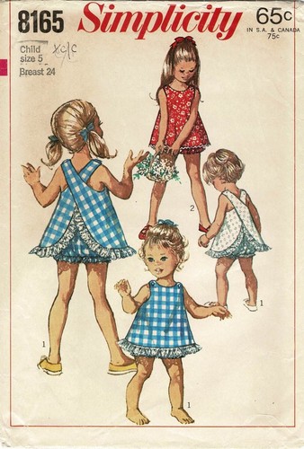 Girls Sleeveless TOP and BLOOMERS Child Simplicity 8165 Vtg 1969 Sewing Pattern - Picture 25 of 34