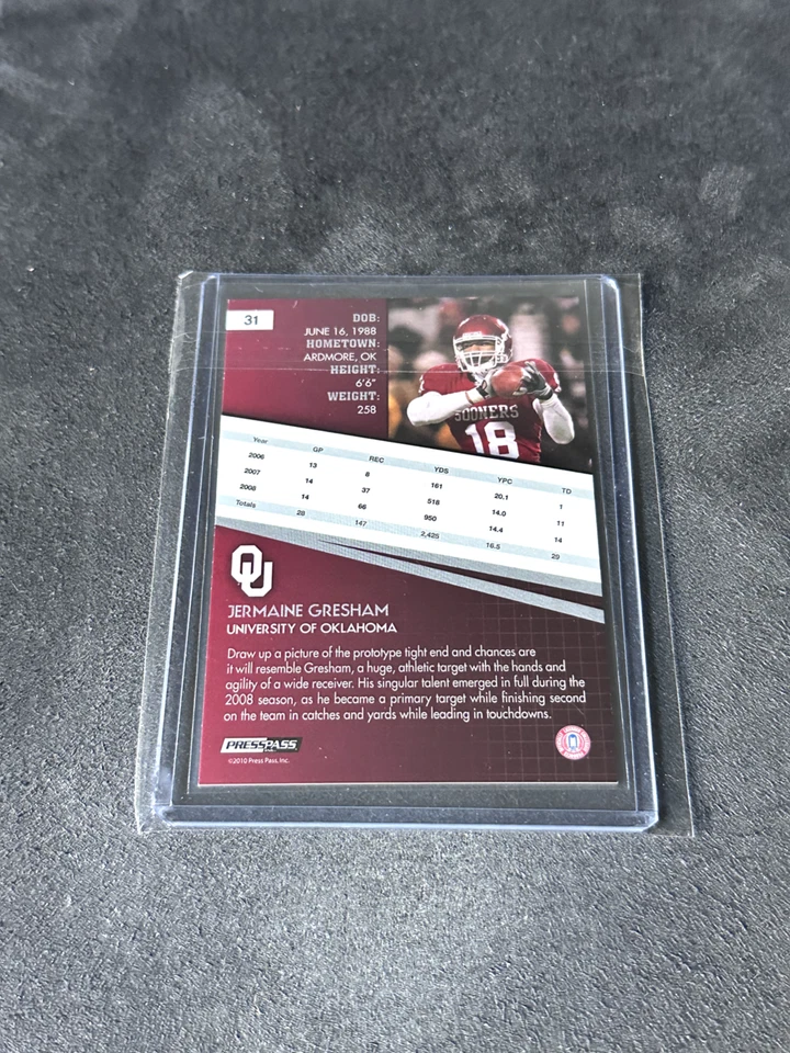 Jermaine Gresham 2010 Press Pass Reflectors Gold 067/100 - Image 2 of 2