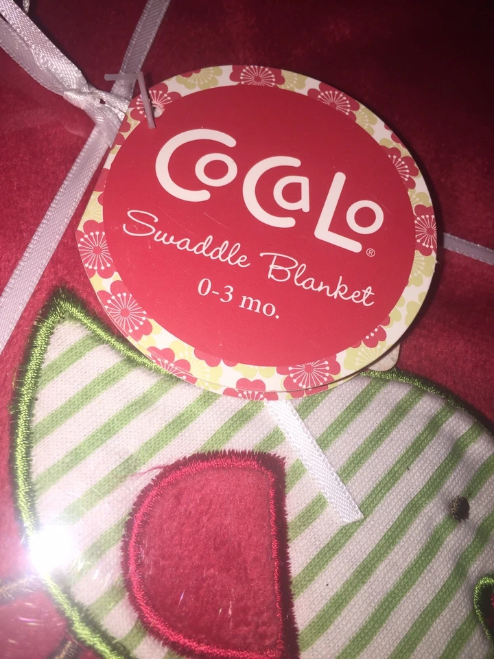 NUEVO EN PAQUETE Manta CoCaLo Rojo Minky Terciopelo Suave Pájaro Bebé 0-3 Meses Navidad Foto 2 de 4