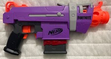 NERF Fortnite SMG-E Blaster Motorized Toy Purple Dart Gun Battery Powered